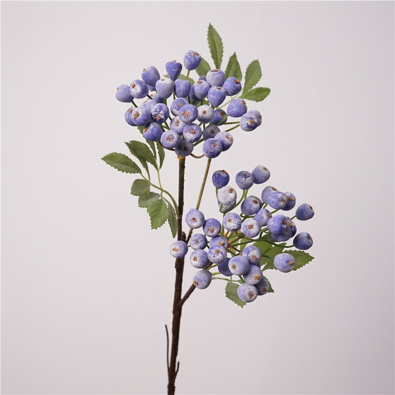 Faux Blue Berry Branch Stem - 27"