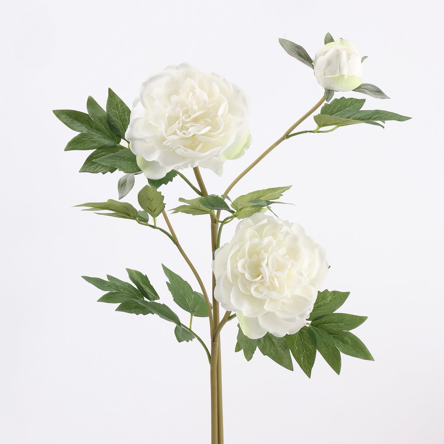 Real Touch Pure White Peony Stem — 1 Bloom, 29"
