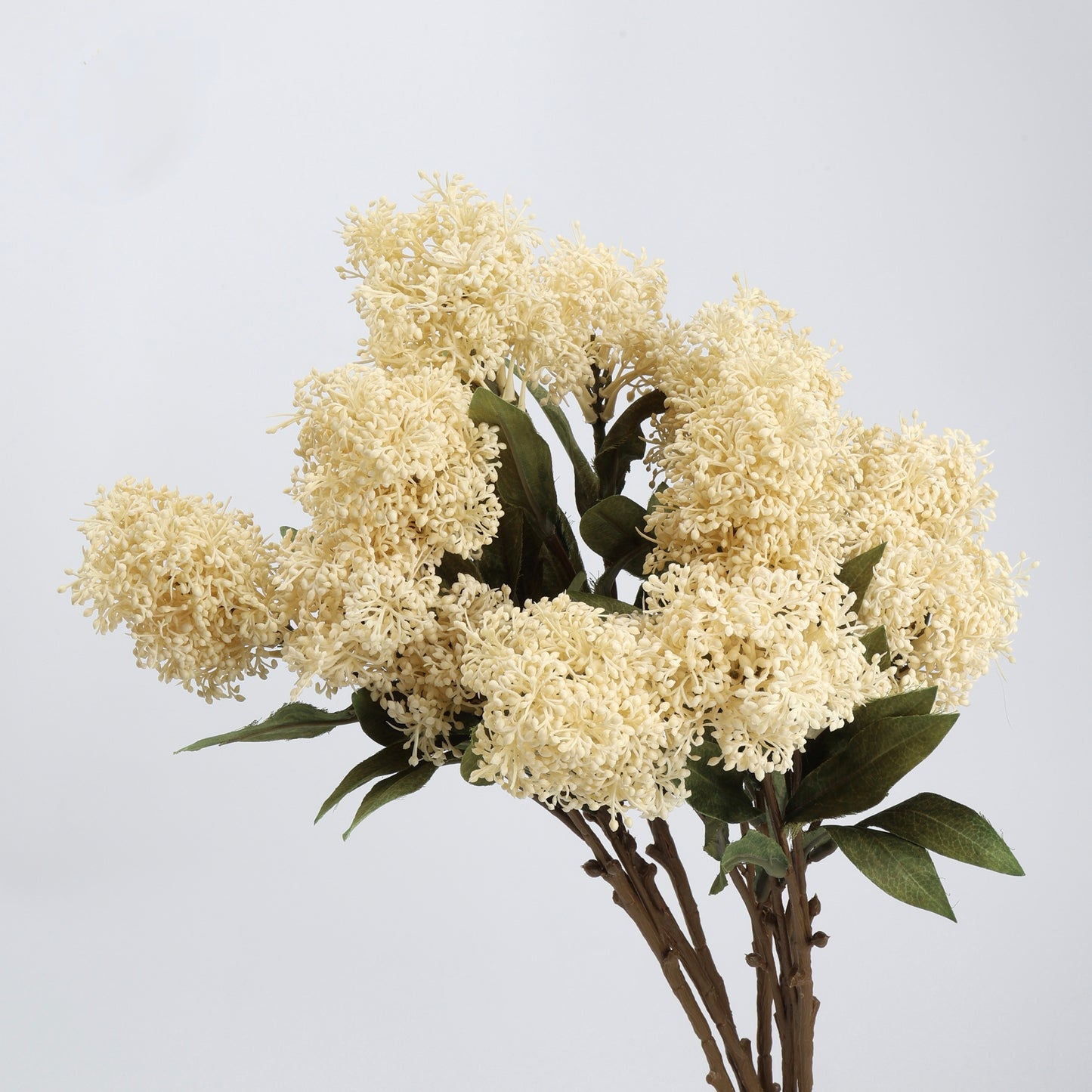 Faux Cream White Viburnum Bud Branch Stem — 3 Heads | 23"