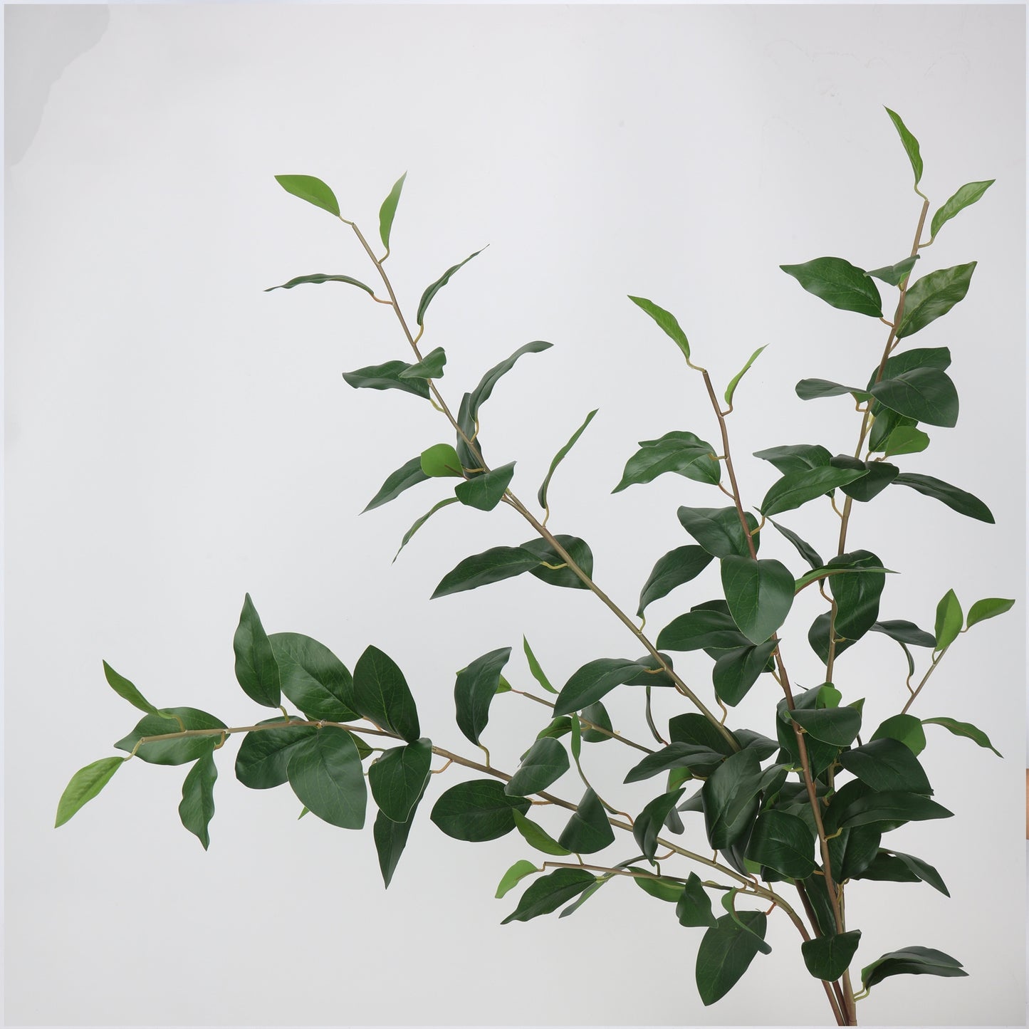 Faux Dark Green Ficus Leaf Branch Stem — 44"