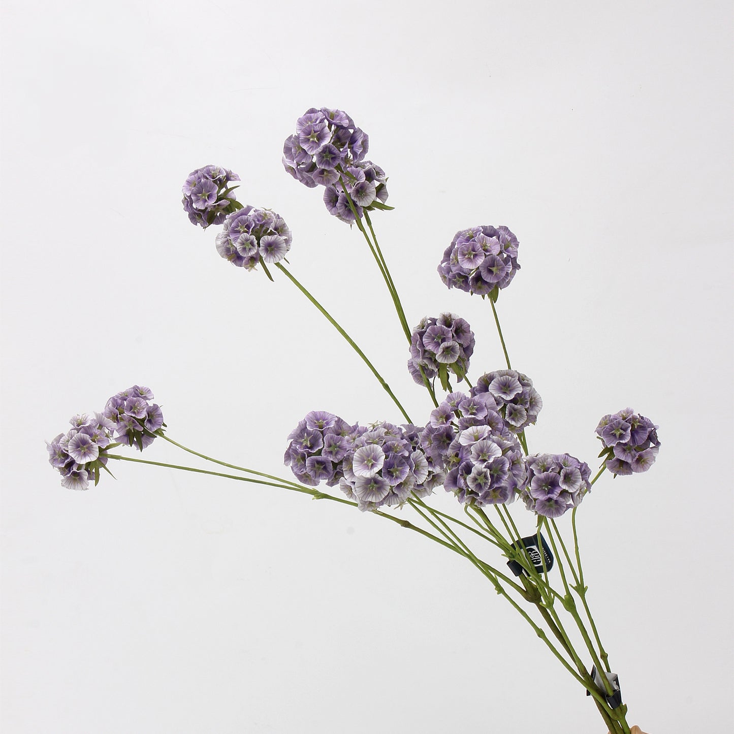 Faux Lavender Purple Ball Dianthus Stem — 6 Heads