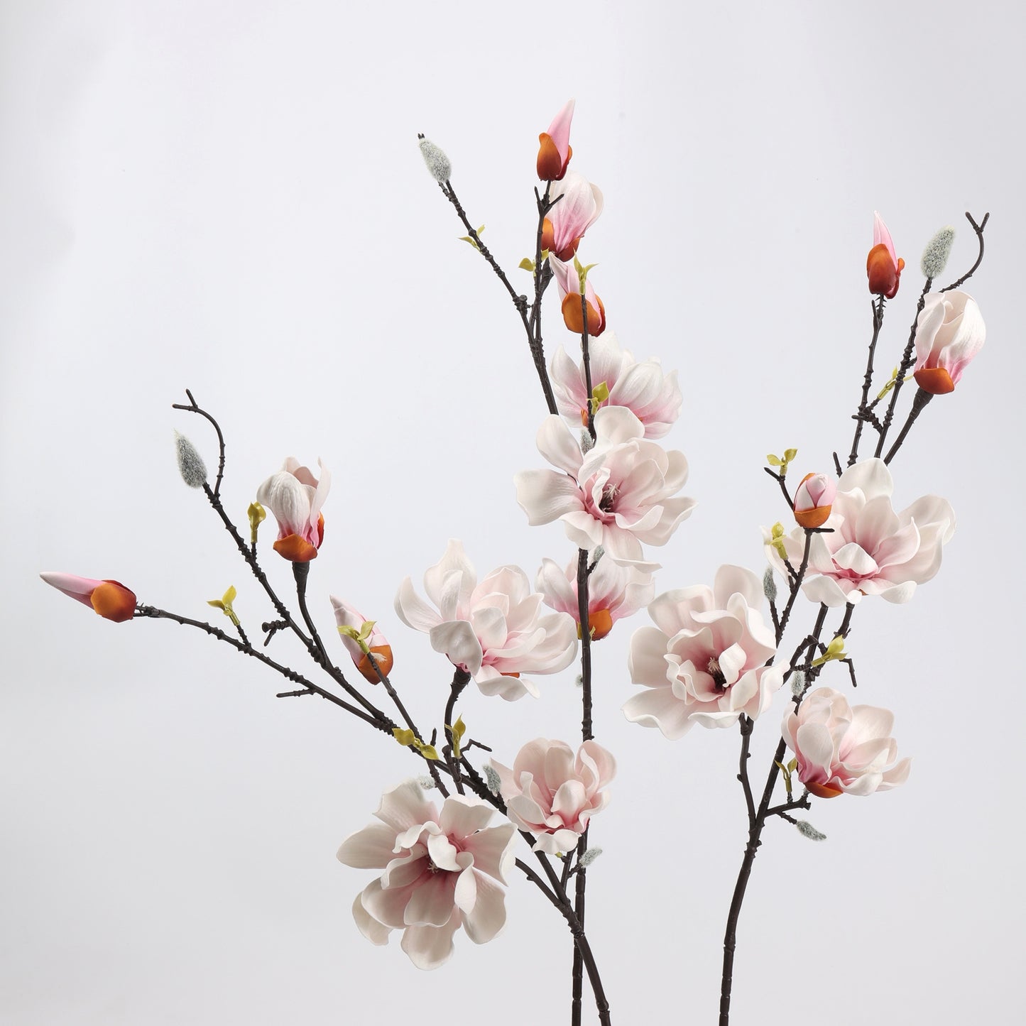 Real Touch Blush White Magnolia Branch Stem — 6 Blooms