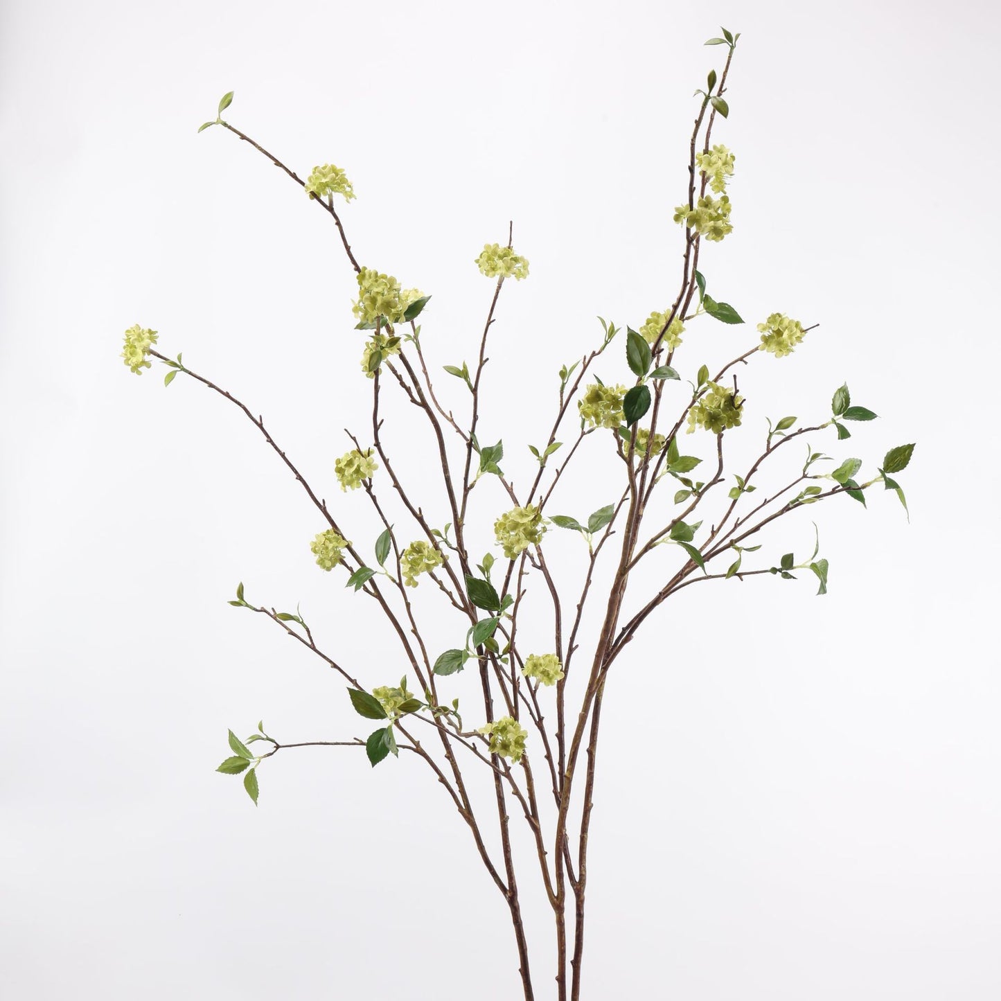 Faux Green Snowball Viburnum Branch Stem 51"