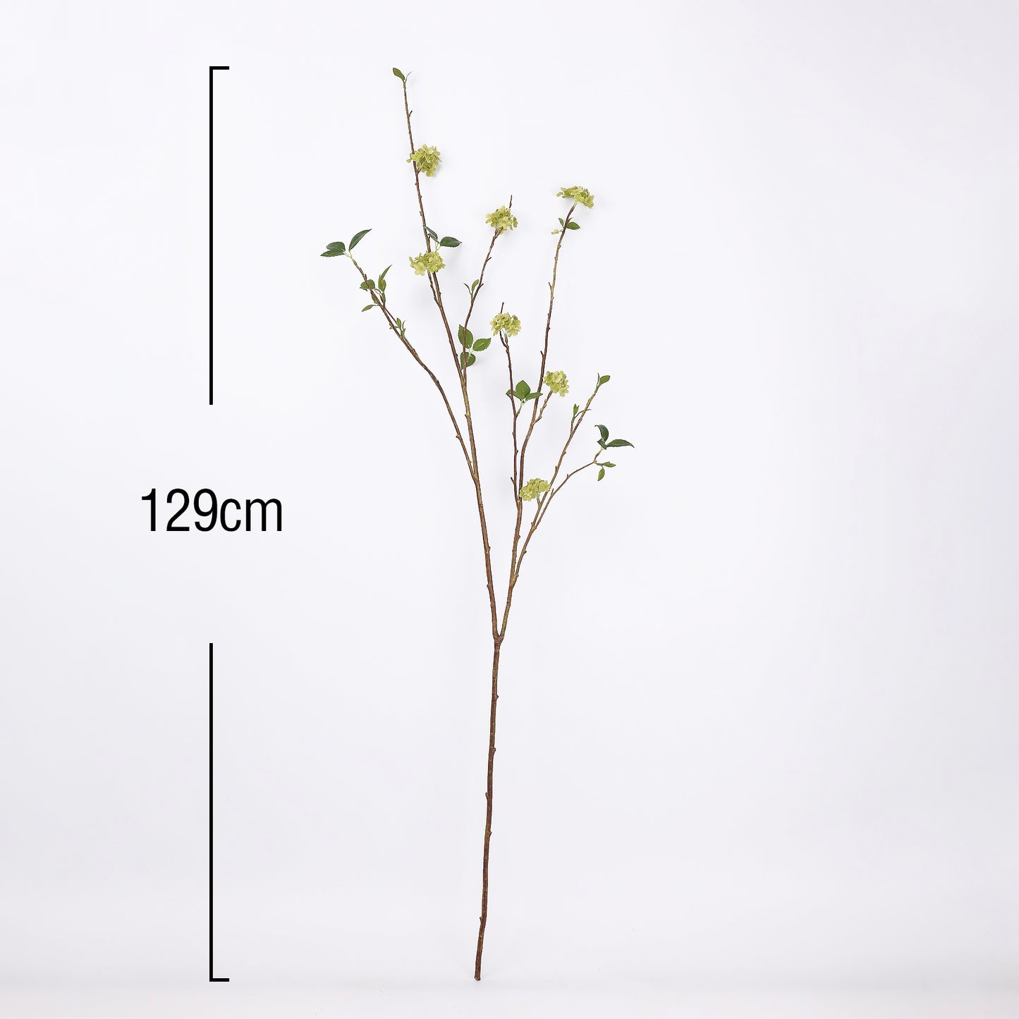 Faux White Snowball Viburnum Branch Stem 51"