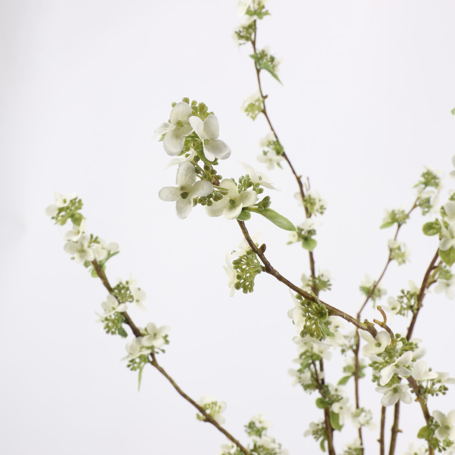 Faux White Pear Blossom Branch Stem 41"