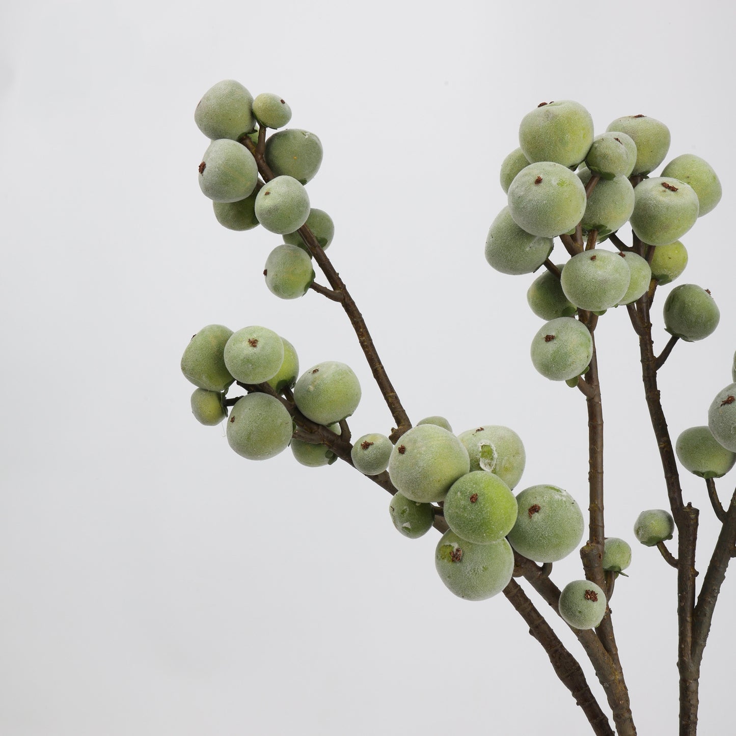 Faux Green Berry Branch Stem 27"
