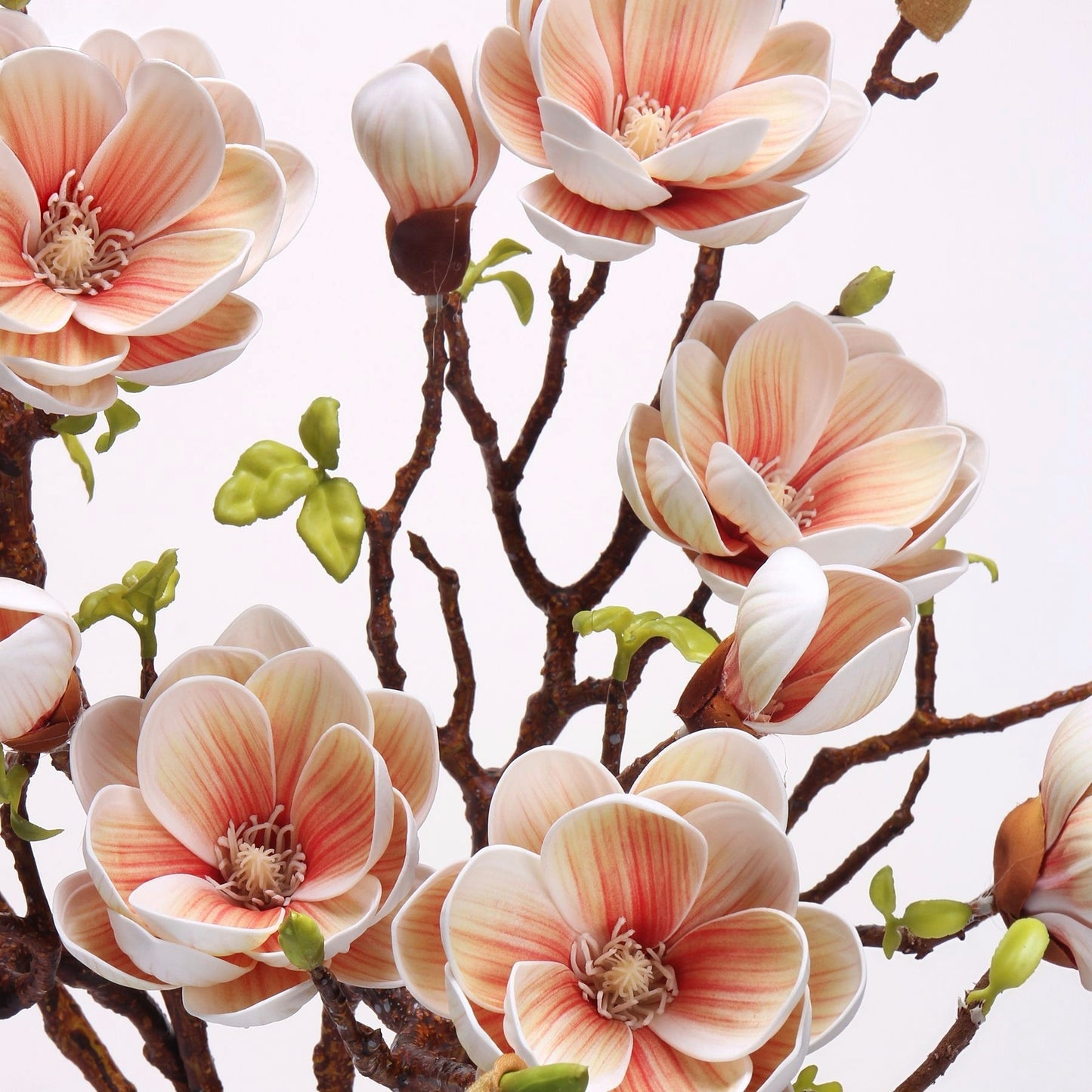 Real Touch Coral Cream Magnolia Branch Stem