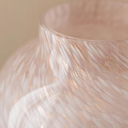 Blush Pink Marbled Glass Vase — 23.5cm