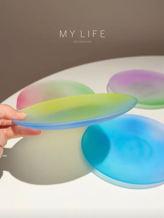 Aurora Gradient Frosted Glass Plate