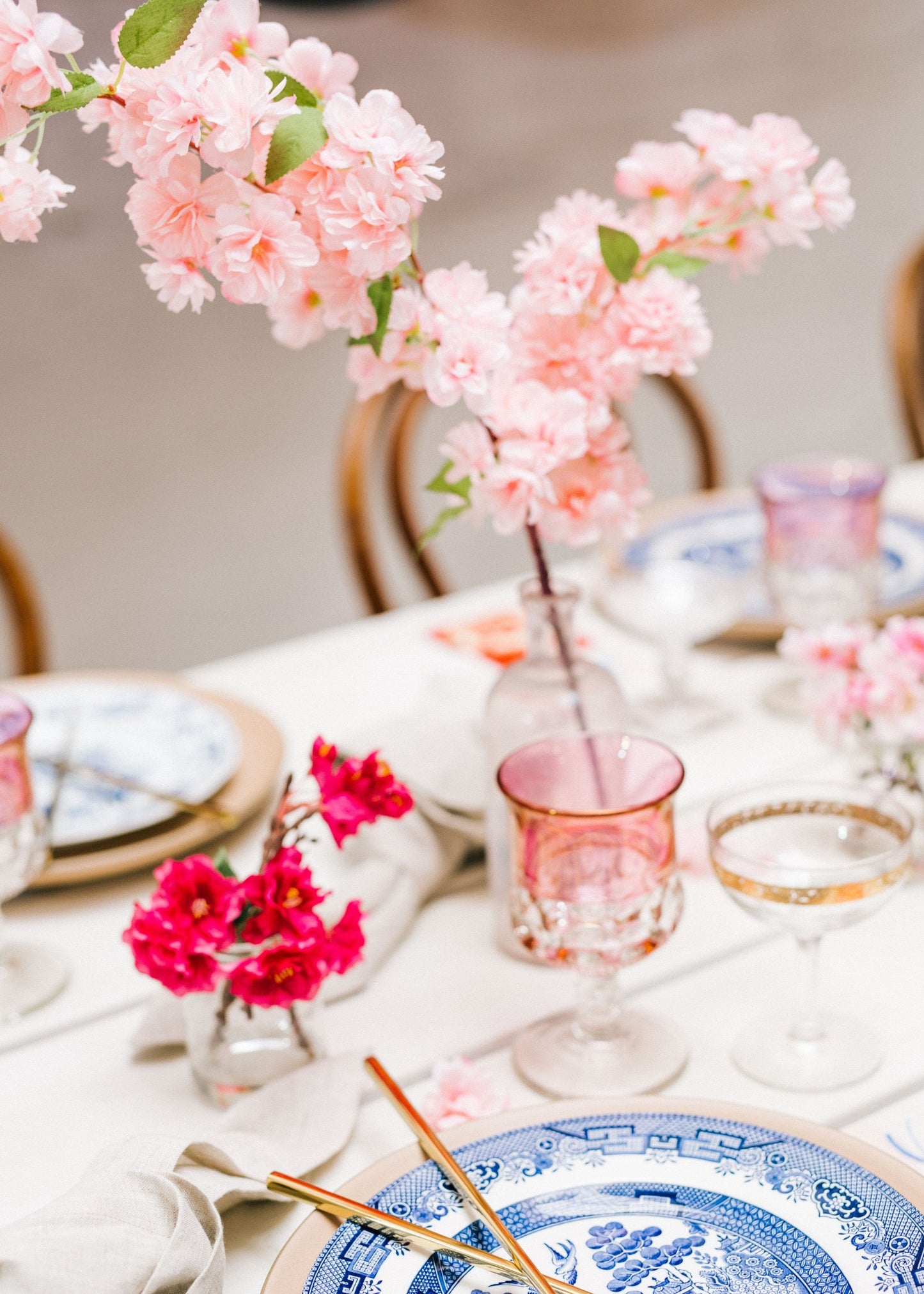 Artificial Cherry Blossom Branch in Pink — 40"