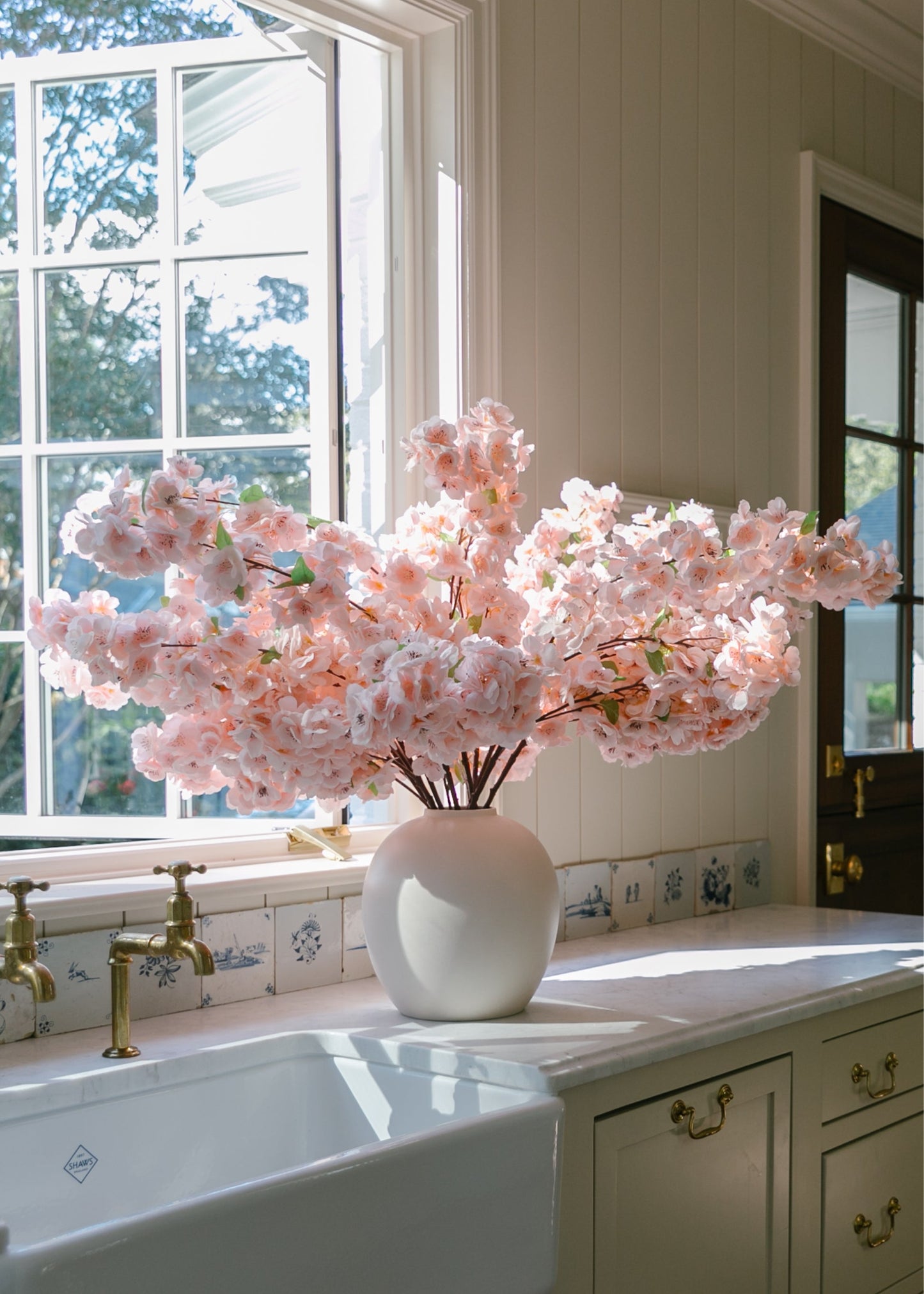 Artificial Cherry Blossom Branch in Pink — 40"
