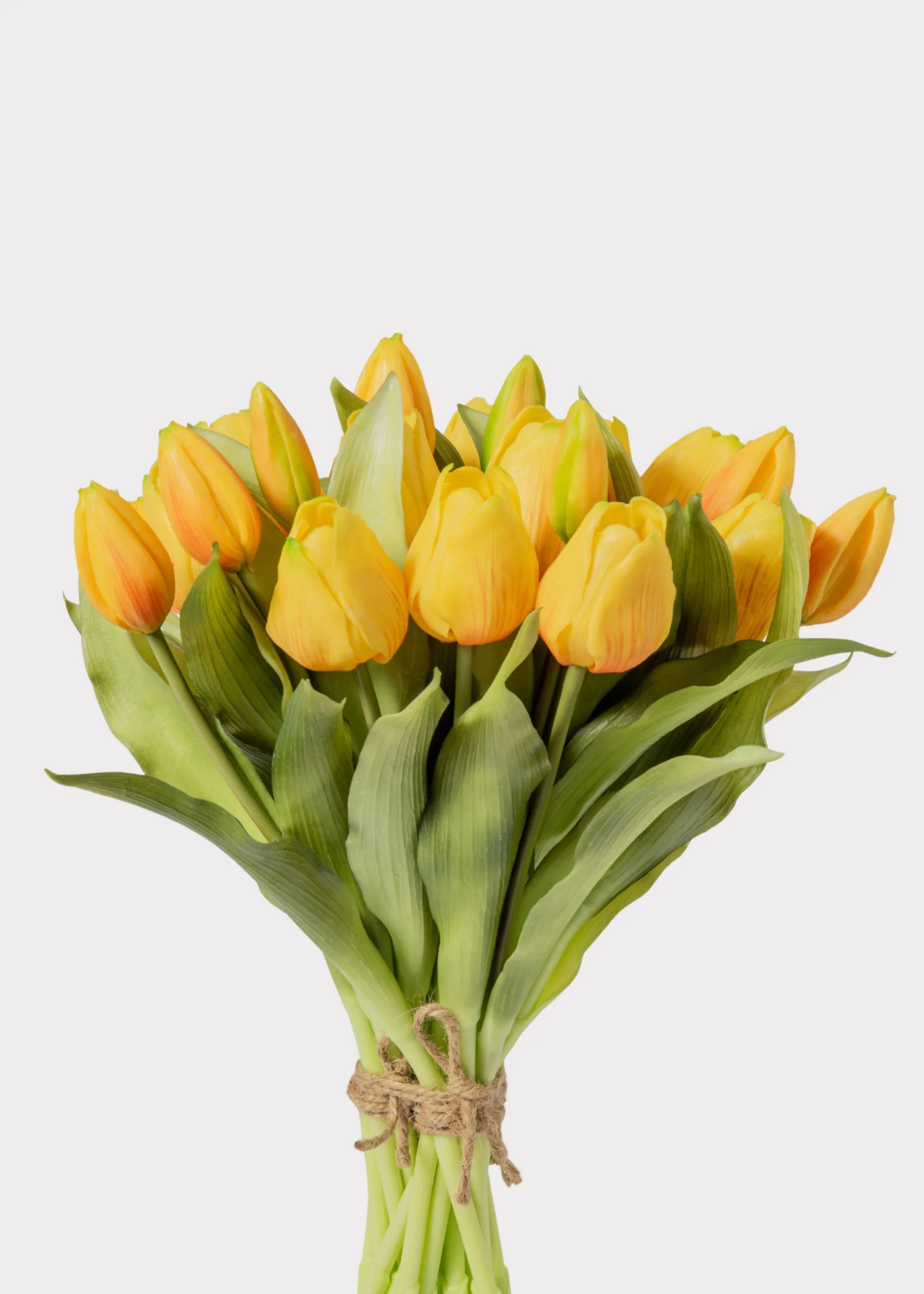 Yellow Tulip Artificial Flower Bouquet — 12"