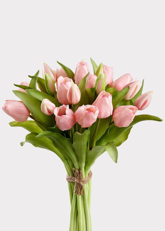 Pink Tulip Artificial Flower Bouquet — 12"