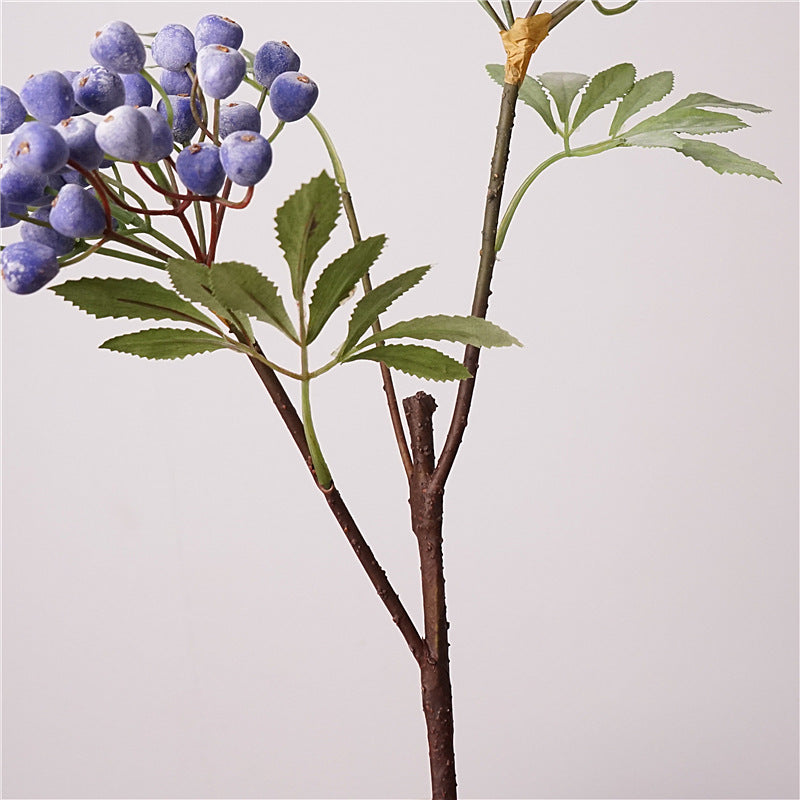 Faux Blue Berry Branch Stem - 27"