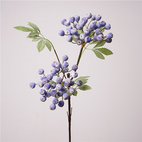 Faux Blue Berry Branch Stem - 27"