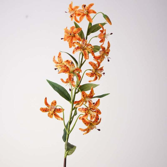 Real Touch Orange Tiger Lily Branch Stem — 33"