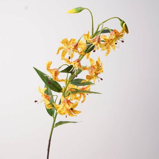 Real Touch Yellow Tiger Lily Branch Stem — 33"