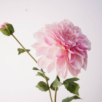 Real Touch Blush Pink Dahlia Stem — 2 Blooms, 22"