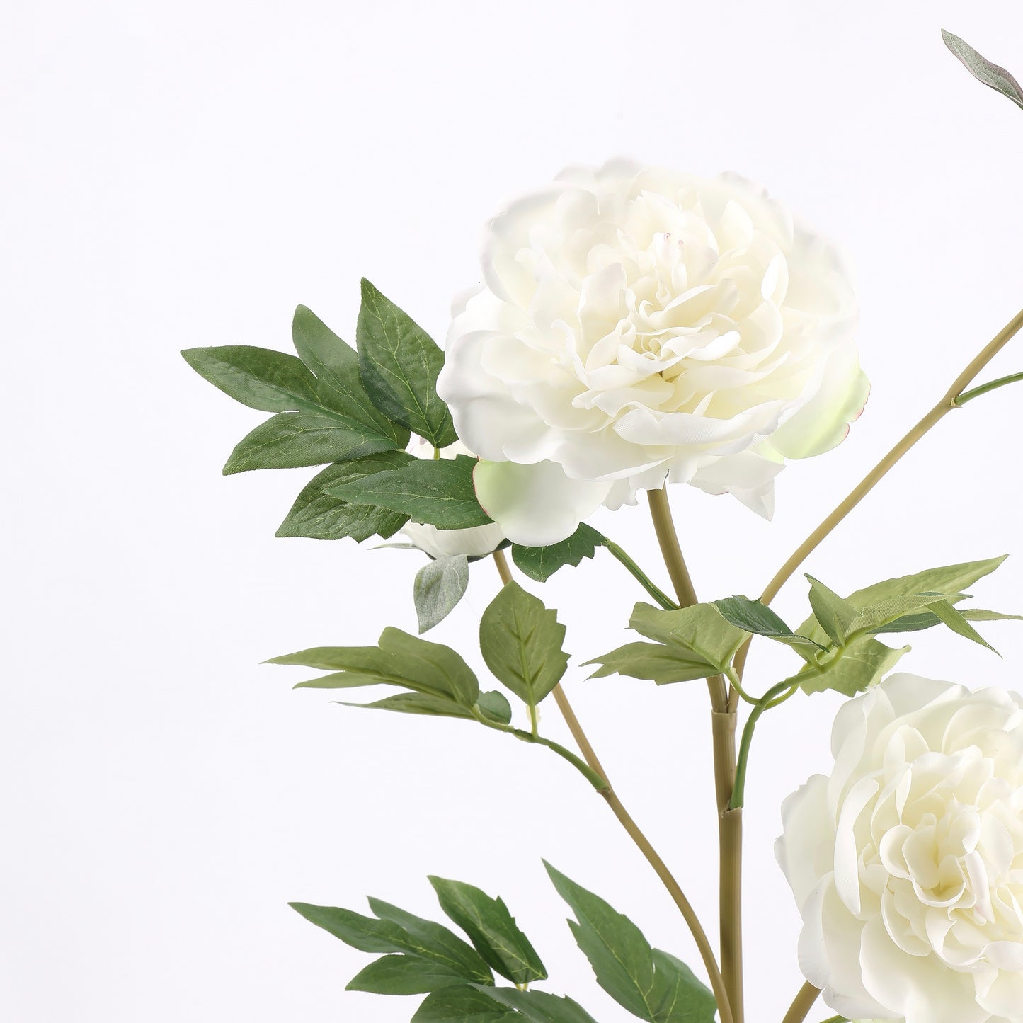 Real Touch Pure White Peony Stem — 1 Bloom, 29"