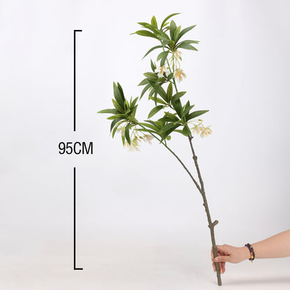 Faux White Snowbell Branch Stem — 37"