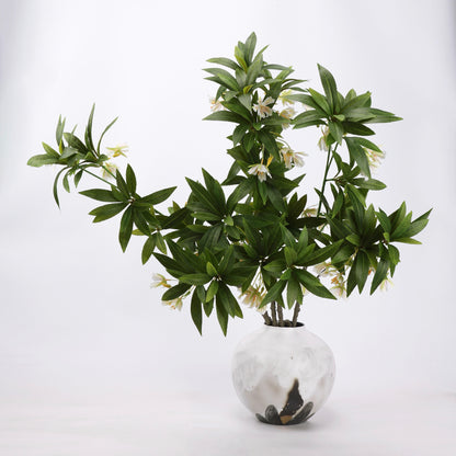 Faux White Snowbell Branch Stem — 37"