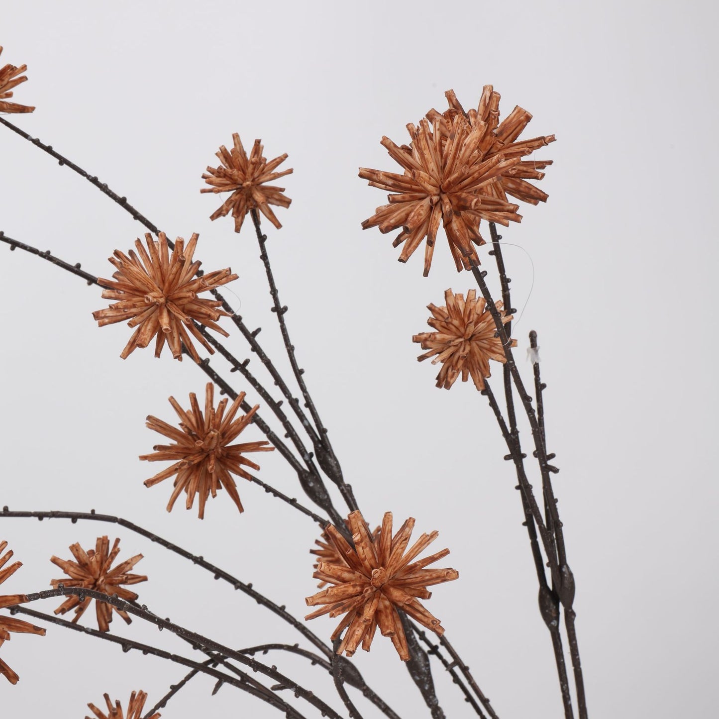 Faux Caramel Brown Thistle Branch Stem — 30"