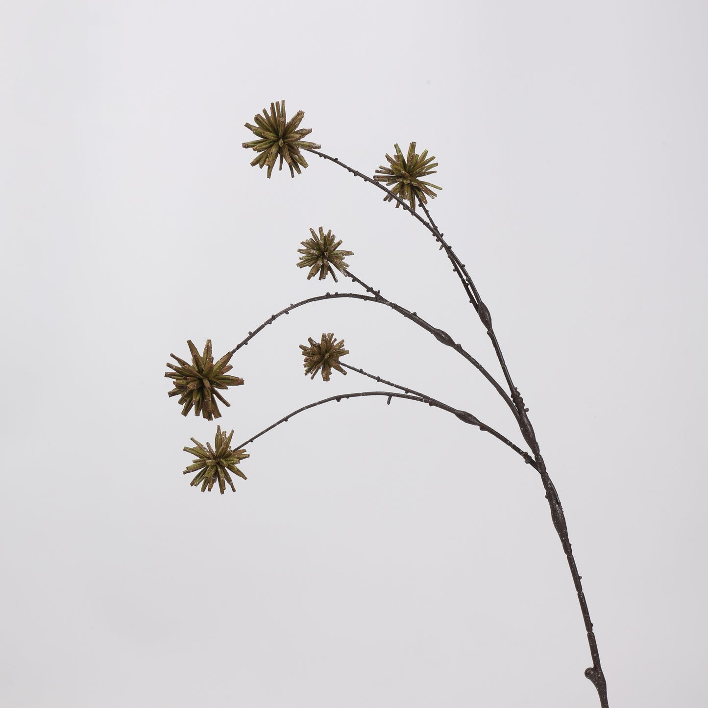 Faux Olive Green Thistle Branch Stem — 30"
