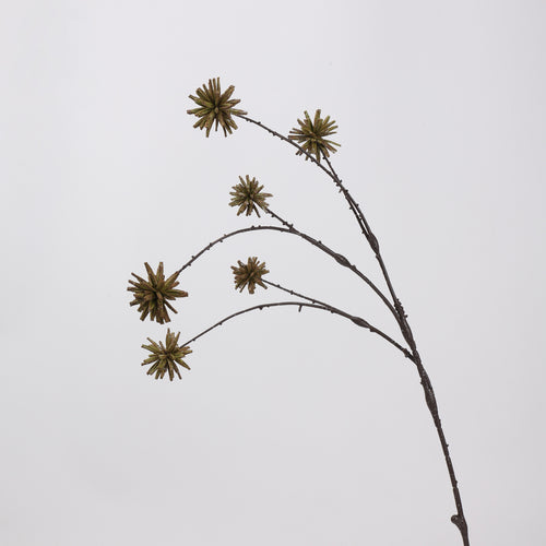 Faux Olive Green Thistle Branch Stem — 30"