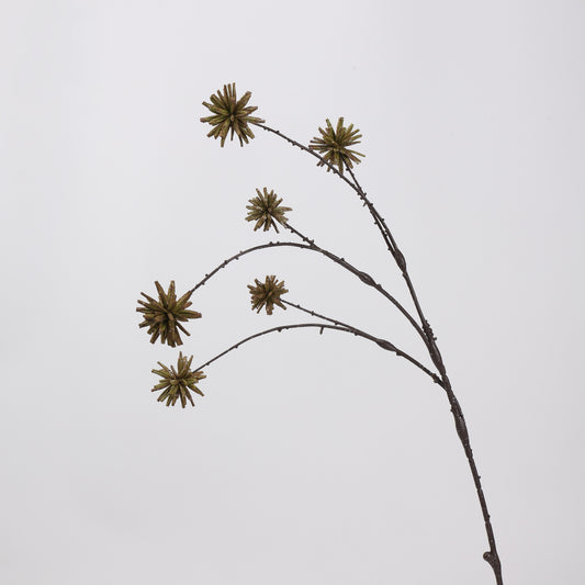 Faux Olive Green Thistle Branch Stem — 30"