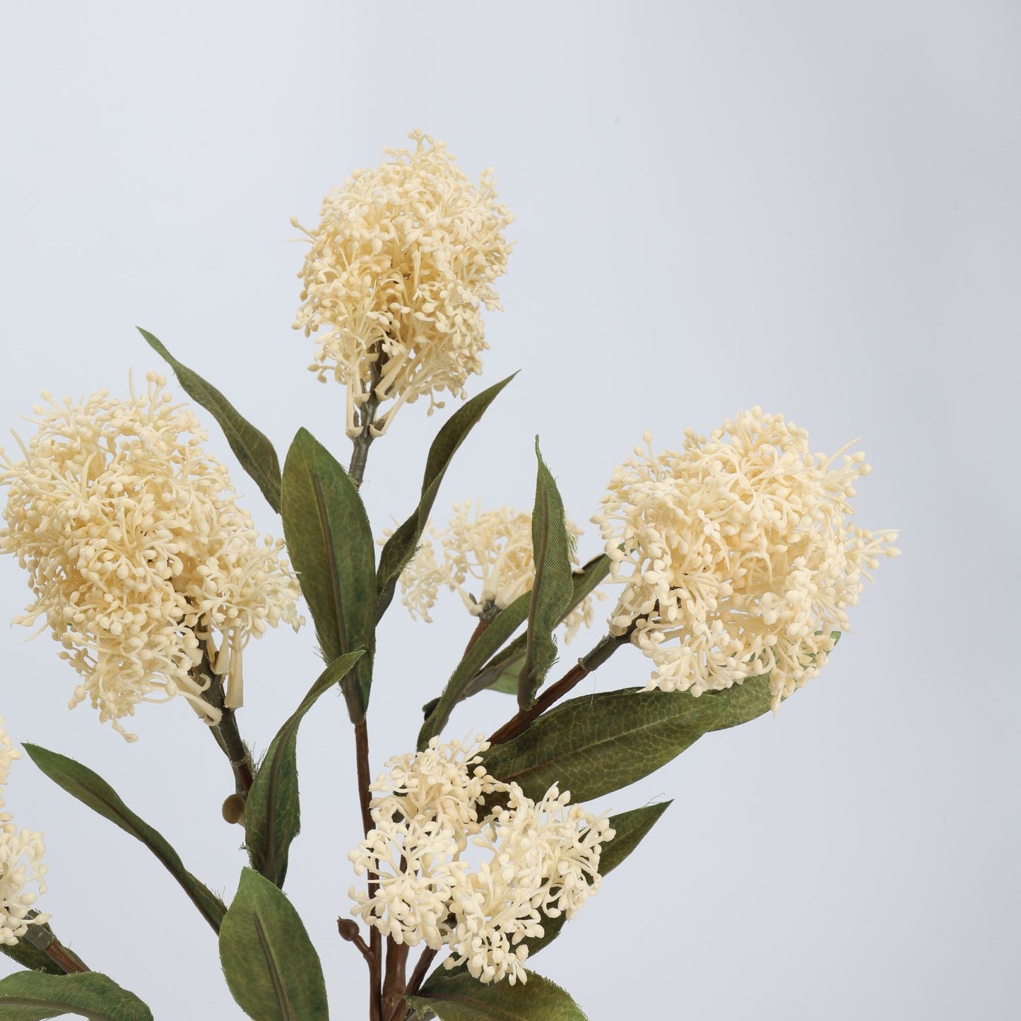 Faux Cream White Viburnum Bud Branch Stem — 3 Heads | 23"