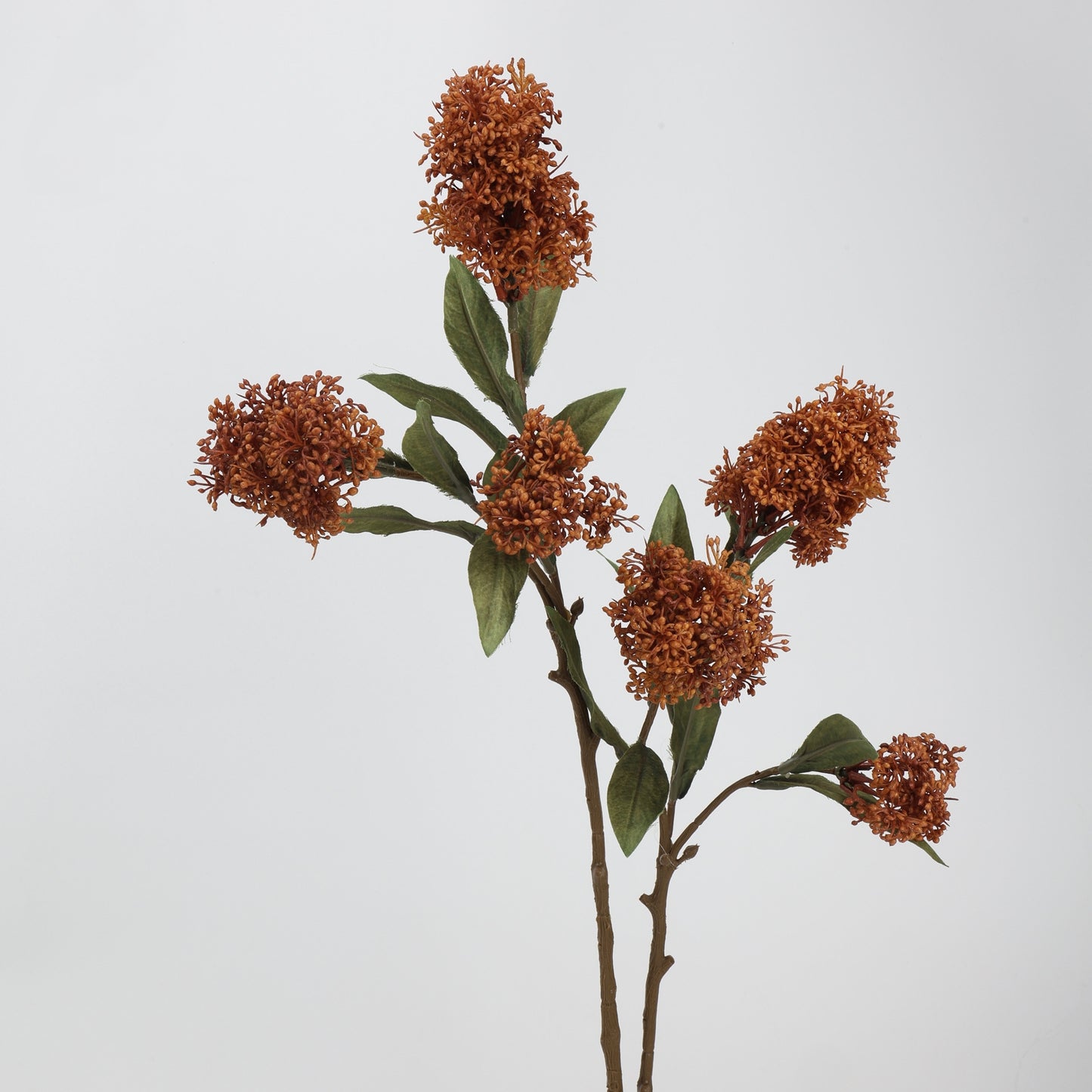 Faux Terracotta Viburnum Bud Branch Stem — 3 Heads | 23"