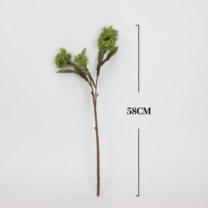 Faux Green Viburnum Bud Branch Stem — 3 Heads | 23"