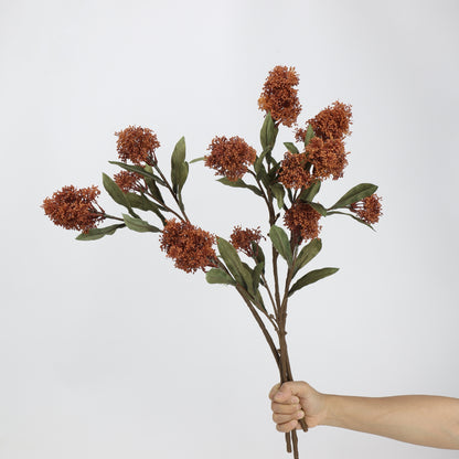 Faux Terracotta Viburnum Bud Branch Stem — 3 Heads | 23"