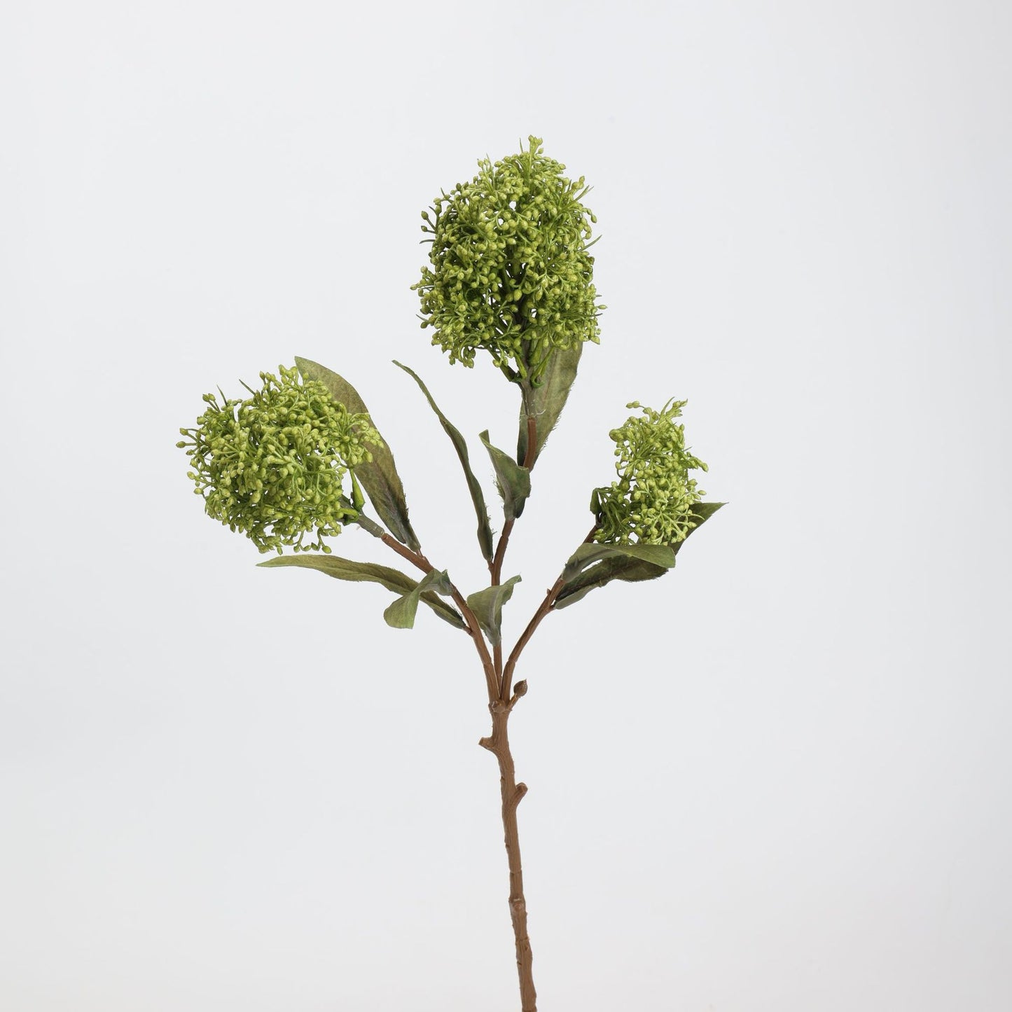 Faux Green Viburnum Bud Branch Stem — 3 Heads | 23"
