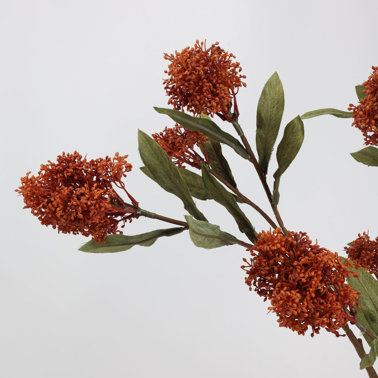 Faux Terracotta Viburnum Bud Branch Stem — 3 Heads | 23"