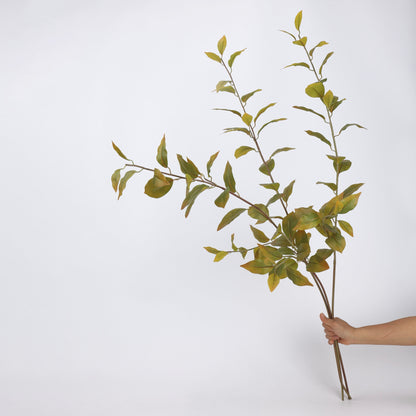 Faux Olive Green Ficus Leaf Branch Stem — 44"