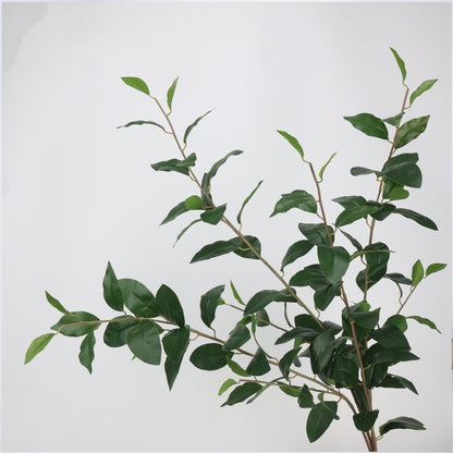 Faux Dark Green Ficus Leaf Branch Stem — 44"