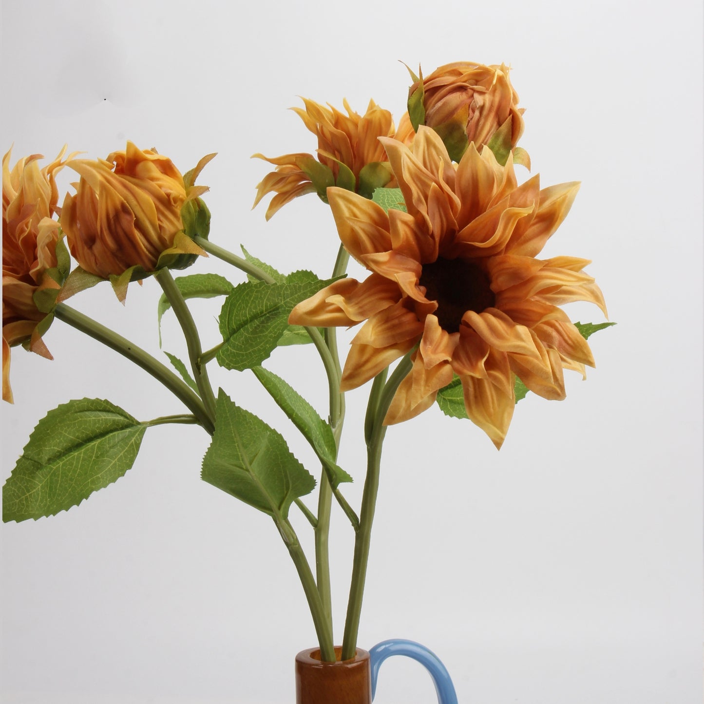 Real Touch Caramel Sunflower Stem — 2 Blooms | 20"