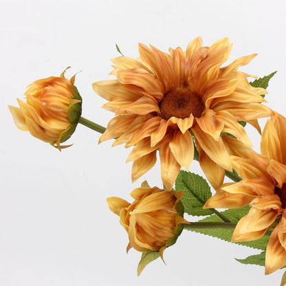 Real Touch Caramel Sunflower Stem — 2 Blooms | 20"