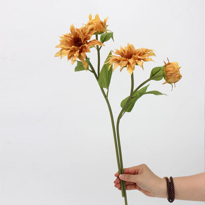 Real Touch Caramel Sunflower Stem — 2 Blooms | 20"