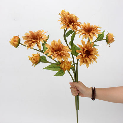 Real Touch Caramel Sunflower Stem — 2 Blooms | 20"