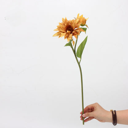 Real Touch Caramel Sunflower Stem — 2 Blooms | 20"