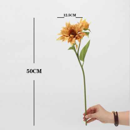 Real Touch Caramel Sunflower Stem — 2 Blooms | 20"