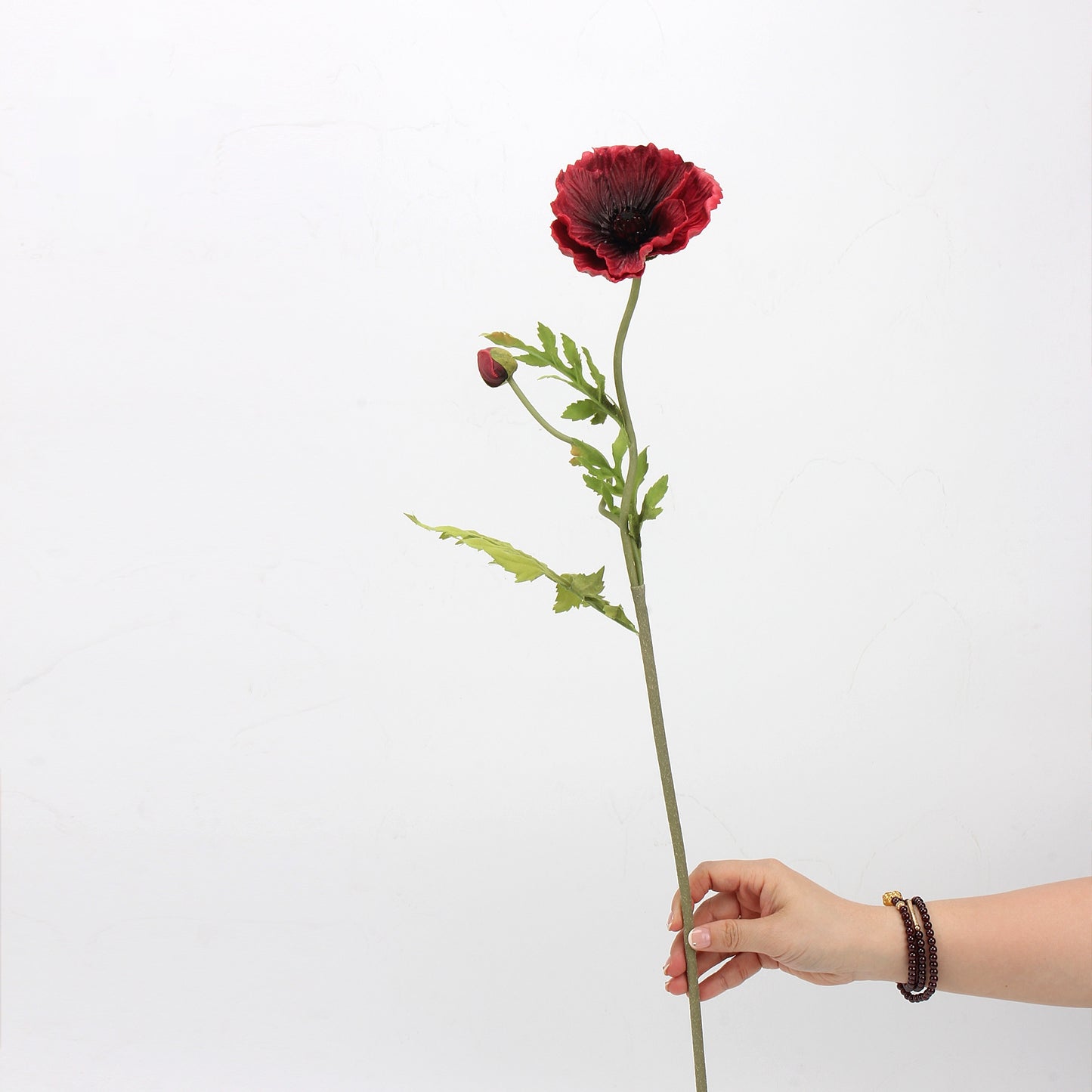 Real Touch Mixed Poppy Stem & Vase Set — 6 Stems