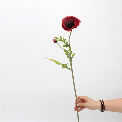Real Touch Mixed Poppy Stem & Vase Set — 6 Stems