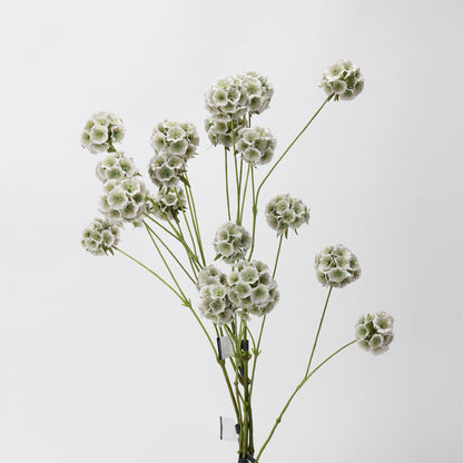 Faux Sage Green Ball Dianthus Stem — 6 Heads