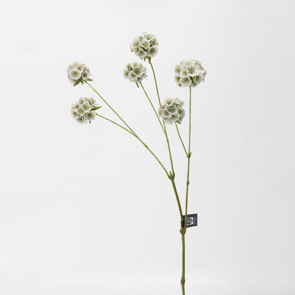 Faux Sage Green Ball Dianthus Stem — 6 Heads