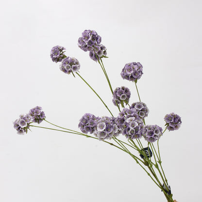 Faux Lavender Purple Ball Dianthus Stem — 6 Heads