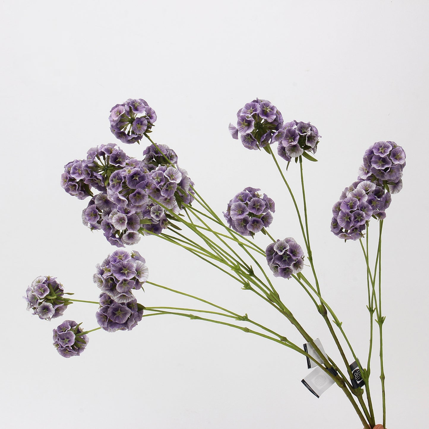 Faux Lavender Purple Ball Dianthus Stem — 6 Heads