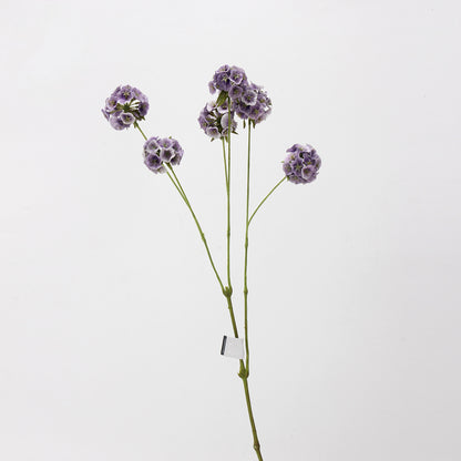 Faux Lavender Purple Ball Dianthus Stem — 6 Heads